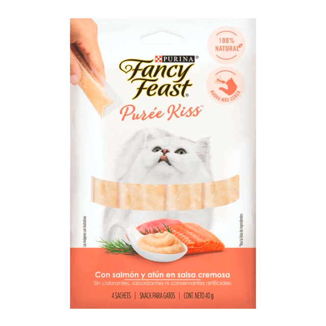 Fancy Feast Purée Kiss Atún y Salmón